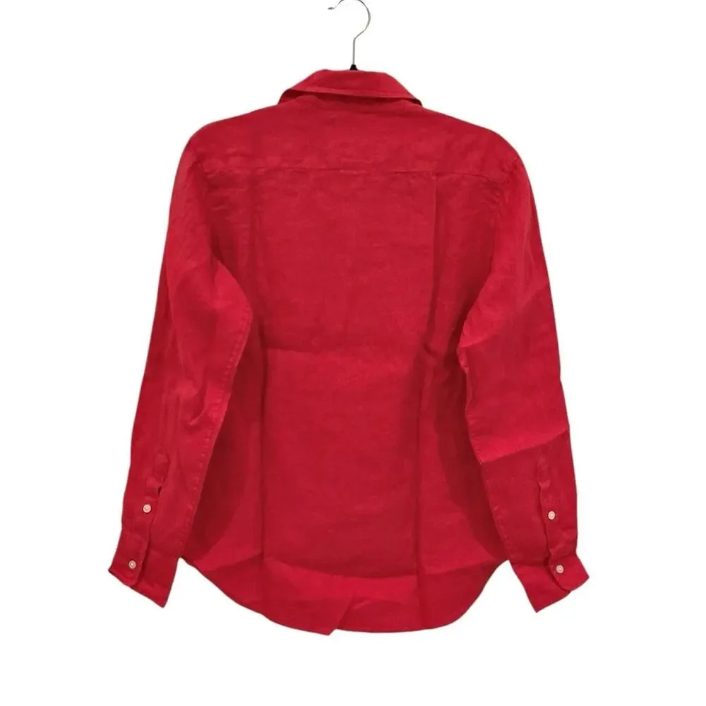 Frank & Eileen Amalfi Getaway Set Summer Red Linen Size XS NWT